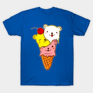 Cute Bears Ice Cream Cone T-Shirt